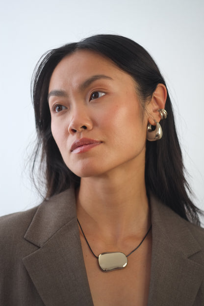 The Hepworth Silver Finish Tarnish-Free Metal Plate Rope Tie Necklace