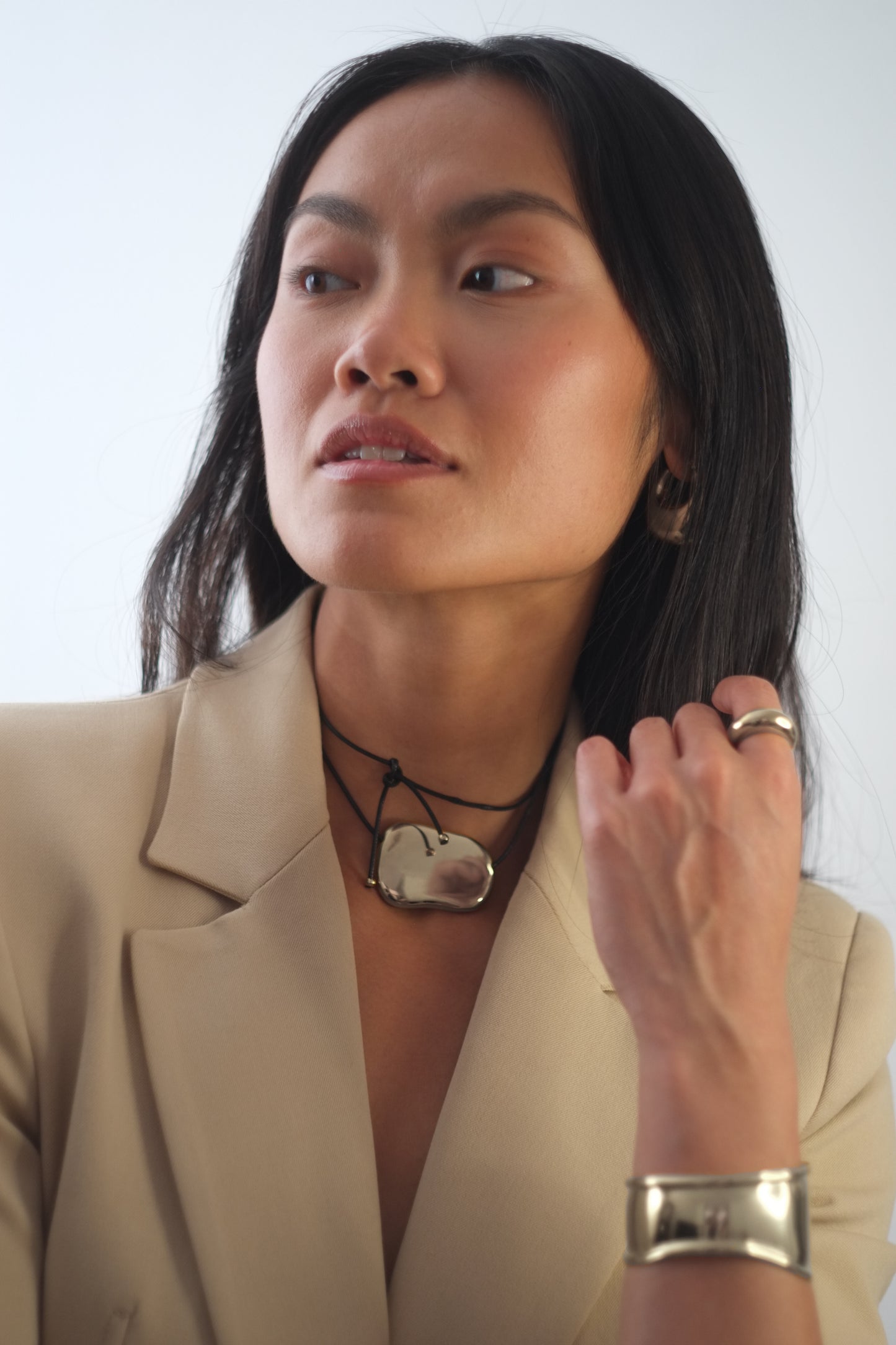 The Hepworth Silver Finish Tarnish-Free Metal Plate Rope Tie Necklace