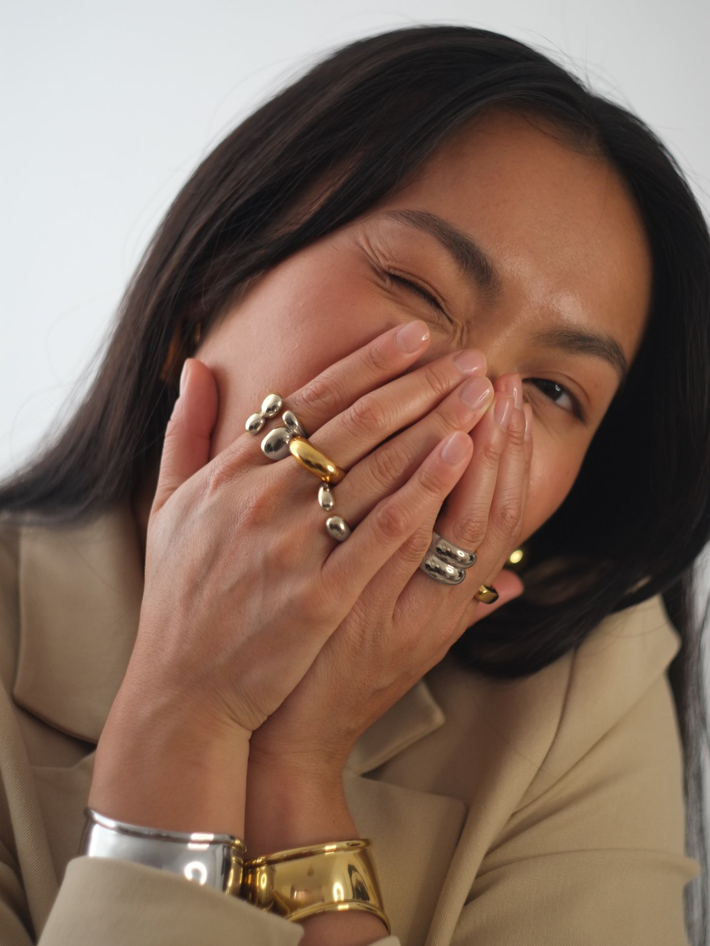 The Trevalgan Silver Finish Tarnish-Free Open Dome Ring