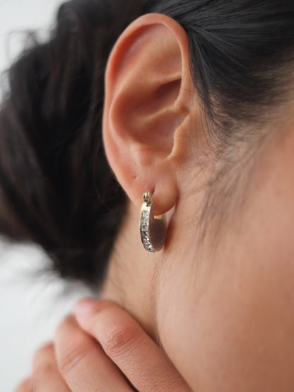 The Discus Silver Finish Tarnish-Free Crystal Disc Hoop Earrings
