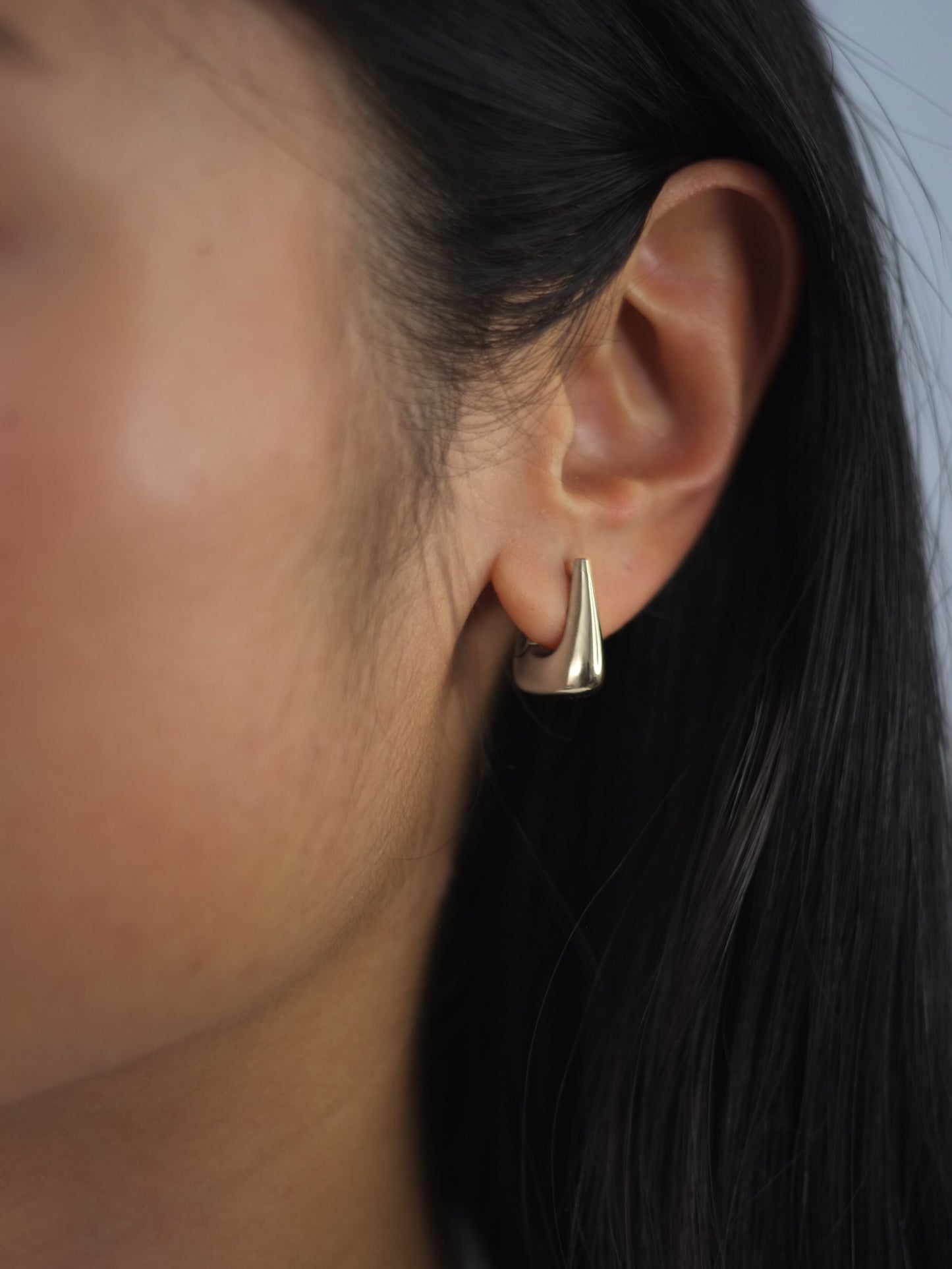 The Tate Silver Finish Tarnish-Free Hinged Triangle Hoop Earrings