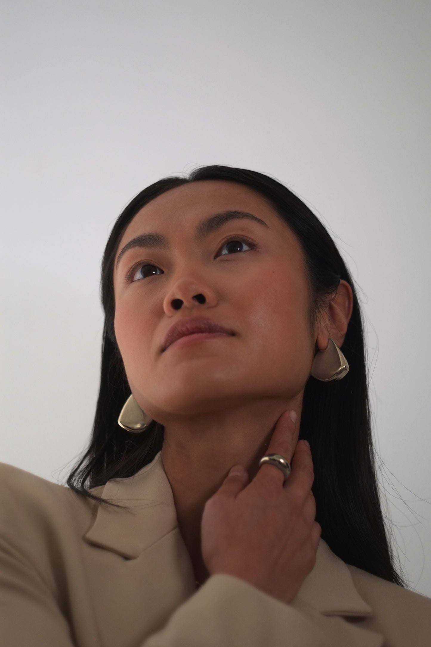 The Torso Silver Finish Tarnish-Free Statement Triangle Hoop Earrings