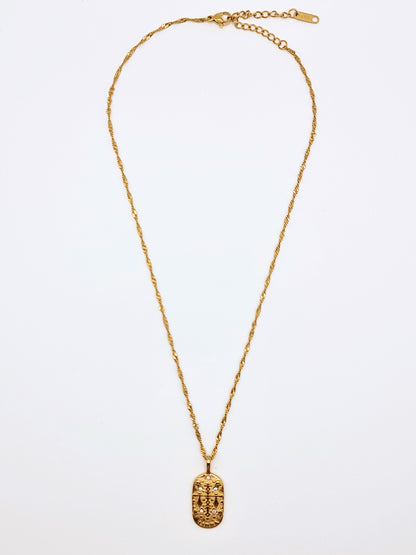 The Kiki Libra 18k Gold Plated Stainless Steel Zodiac Starsign Crystal Necklace.