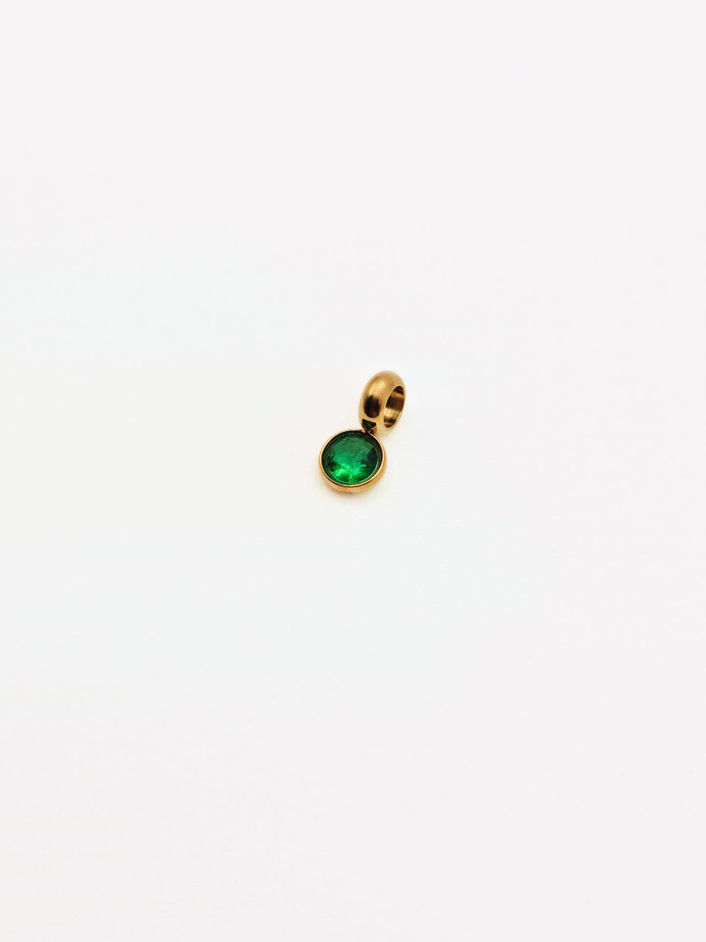 The Charm Shop May Emerald Birthstone 18k Gold Plated DIY Charm- Waterproof & Tarnish-Free