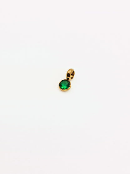 The Charm Shop May Emerald Birthstone 18k Gold Plated DIY Charm- Waterproof & Tarnish-Free