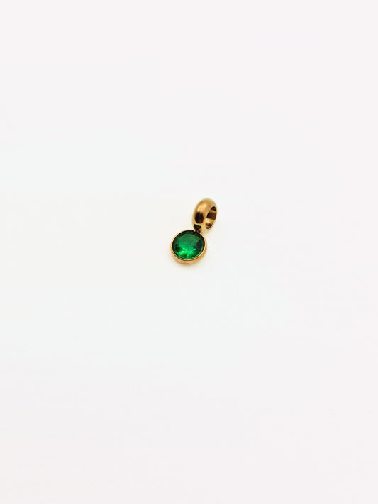 The Charm Shop May Emerald Birthstone 18k Gold Plated DIY Charm- Waterproof & Tarnish-Free