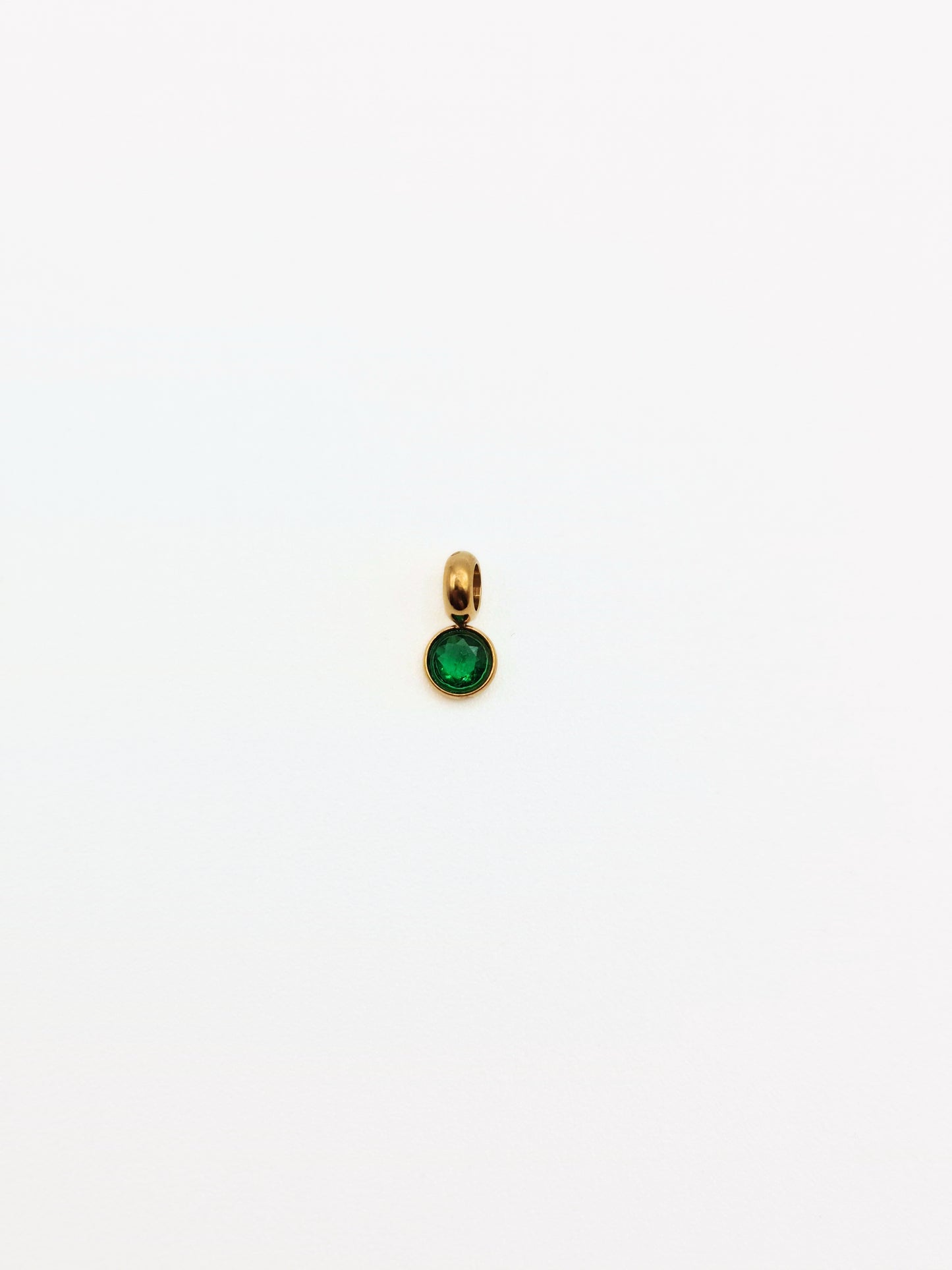 The Charm Shop May Emerald Birthstone 18k Gold Plated DIY Charm- Waterproof & Tarnish-Free