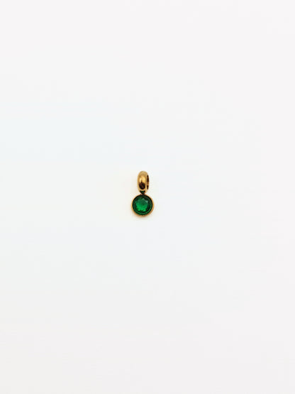 The Charm Shop May Emerald Birthstone 18k Gold Plated DIY Charm- Waterproof & Tarnish-Free
