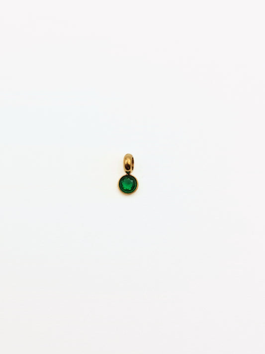 The Charm Shop May Emerald Birthstone 18k Gold Plated DIY Charm- Waterproof & Tarnish-Free
