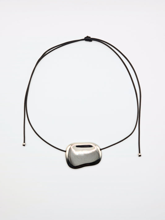 The Hepworth Silver Finish Tarnish-Free Metal Plate Rope Tie Necklace