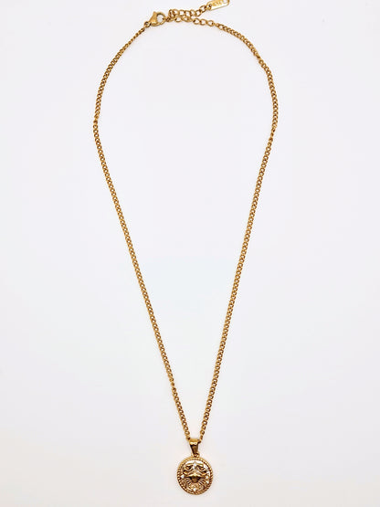 The Blair Cancer 18k Gold Plated Stainless Steel Zodiac Starsign Pearlescent Necklace.