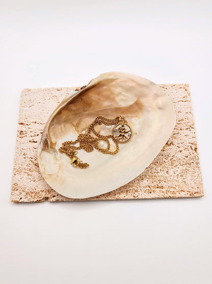 The Blair Gemini 18k Gold Plated Stainless Steel Zodiac Starsign Pearlescent Necklace.