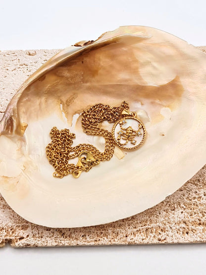 The Blair Scorpio 18k Gold Plated Stainless Steel Zodiac Starsign Pearlescent Necklace.