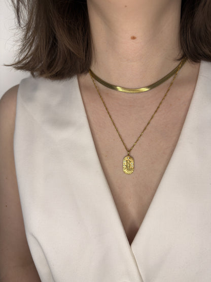 The Kiki Scorpio 18k Gold Plated Stainless Steel Zodiac Starsign Crystal Necklace.