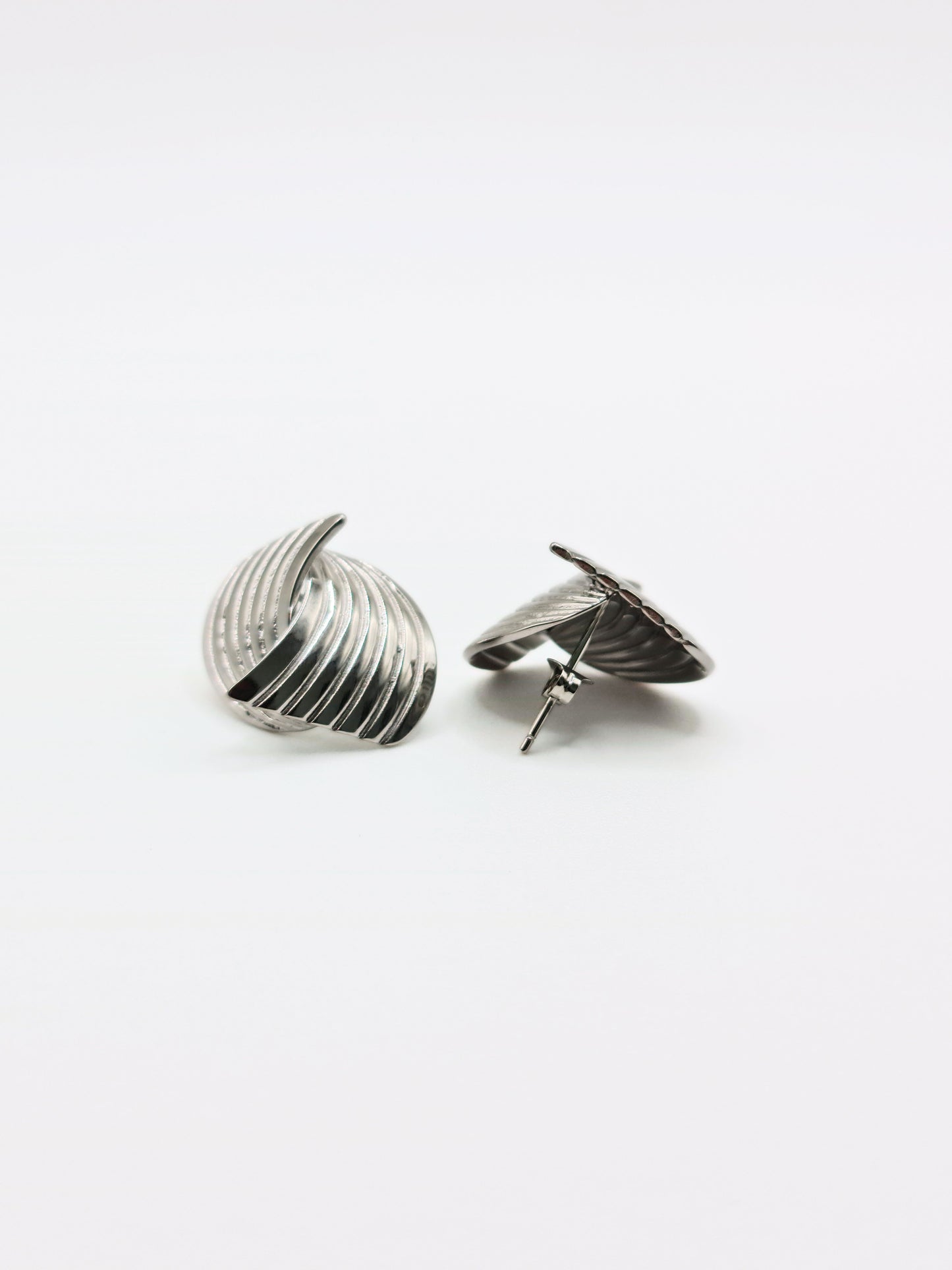 The Curlew Silver Finish Tarnish-Free Statement Crossover Stud Earrings