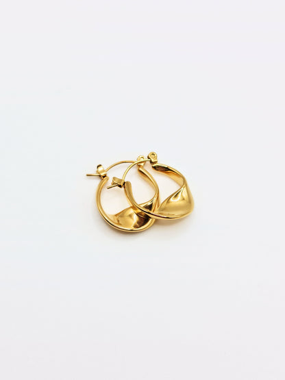 The Teagan 18k Gold Plated Tarnish-Free Twist Hoop Earrings