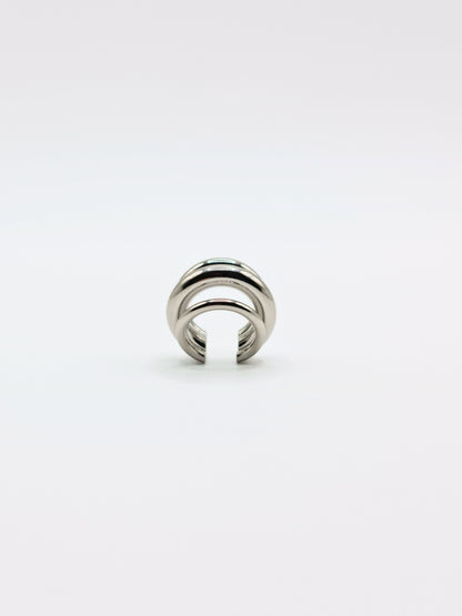 The Trident Silver Finish Tarnish-Free Triple Statement Ear Cuff
