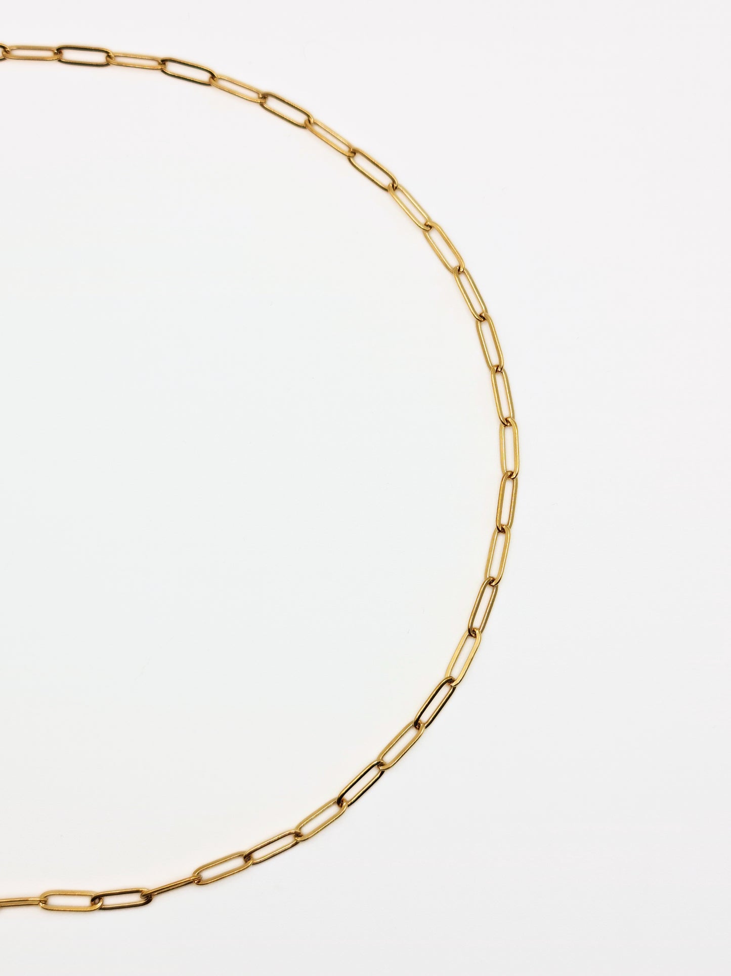The Charm Shop 18k Gold Plated Paperclip DIY Charm Chain Necklace- Waterproof & Tarnish-Free