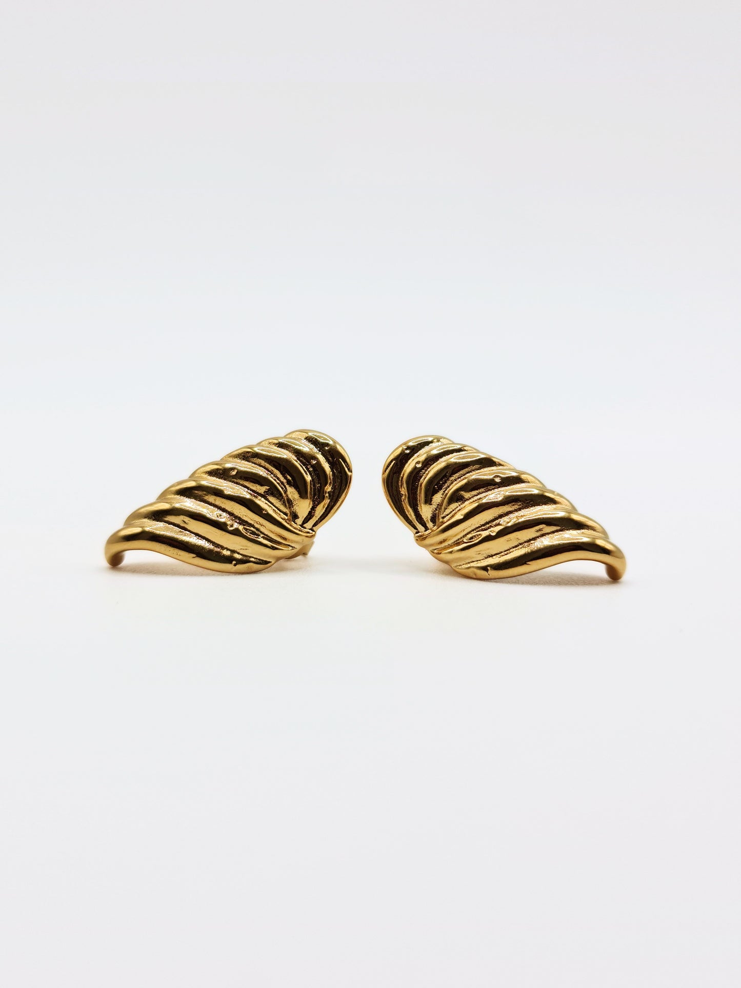 The Shield Hammered 18k Gold Plated Tarnish-Free Statement Stud Earrings