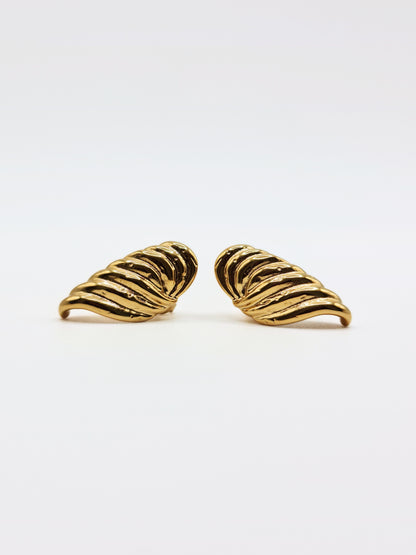 The Shield Hammered 18k Gold Plated Tarnish-Free Statement Stud Earrings