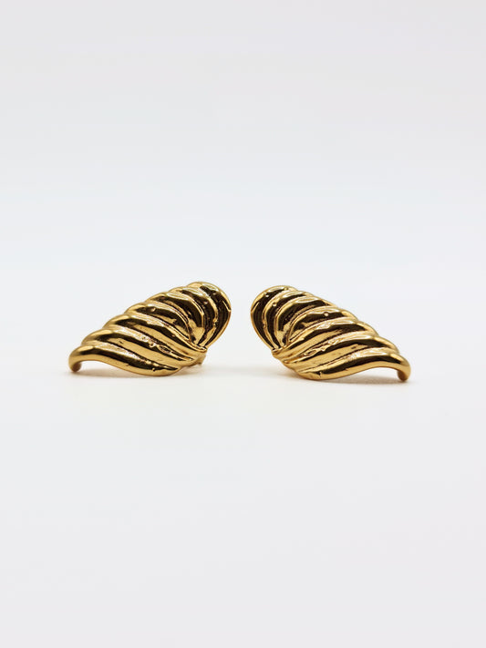 The Shield Hammered 18k Gold Plated Tarnish-Free Statement Stud Earrings