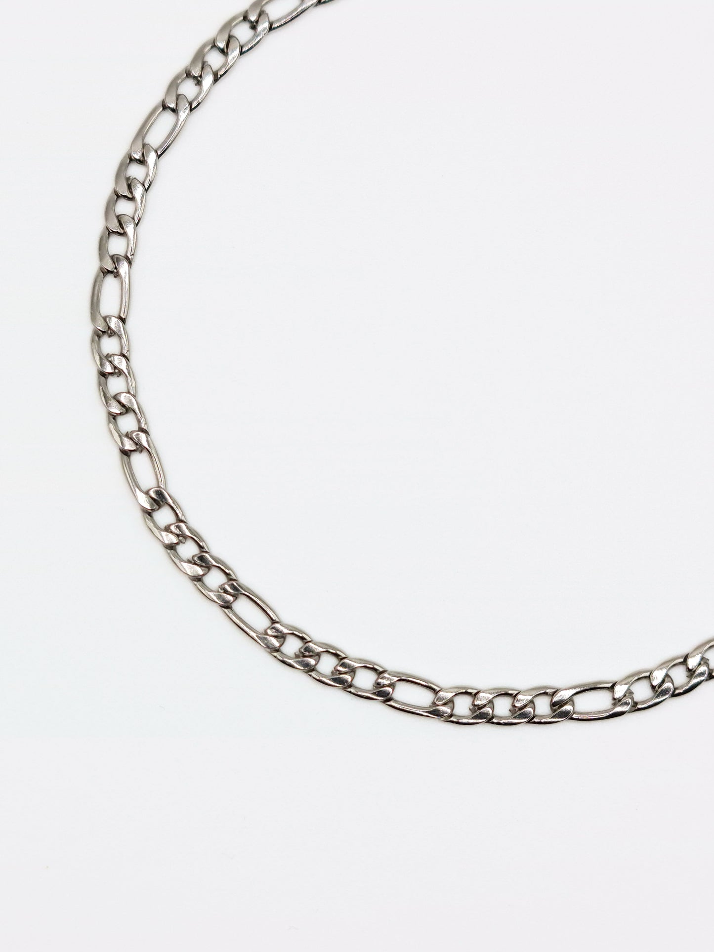 The Felix Set Silver Finish Tarnish-Free Figaro Chain Necklace & Bracelet