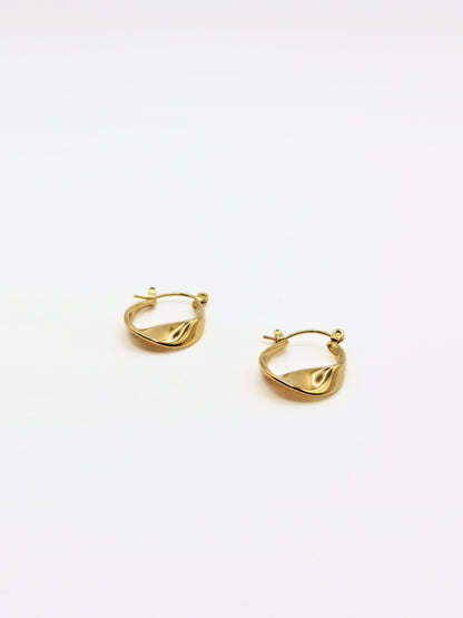 The Teagan 18k Gold Plated Tarnish-Free Twist Hoop Earrings