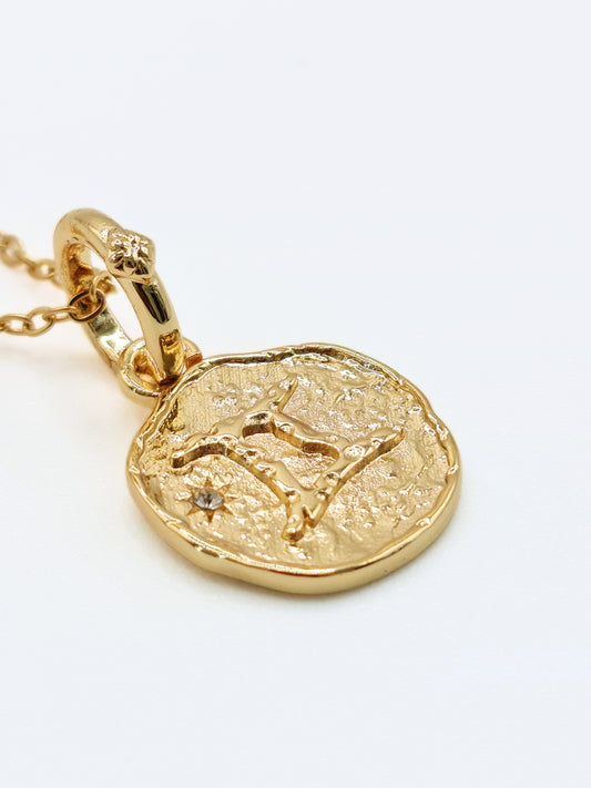 The Talisman Collection Gemini 18k Gold Plated Tarnish-Free Zodiac Pendant Necklace