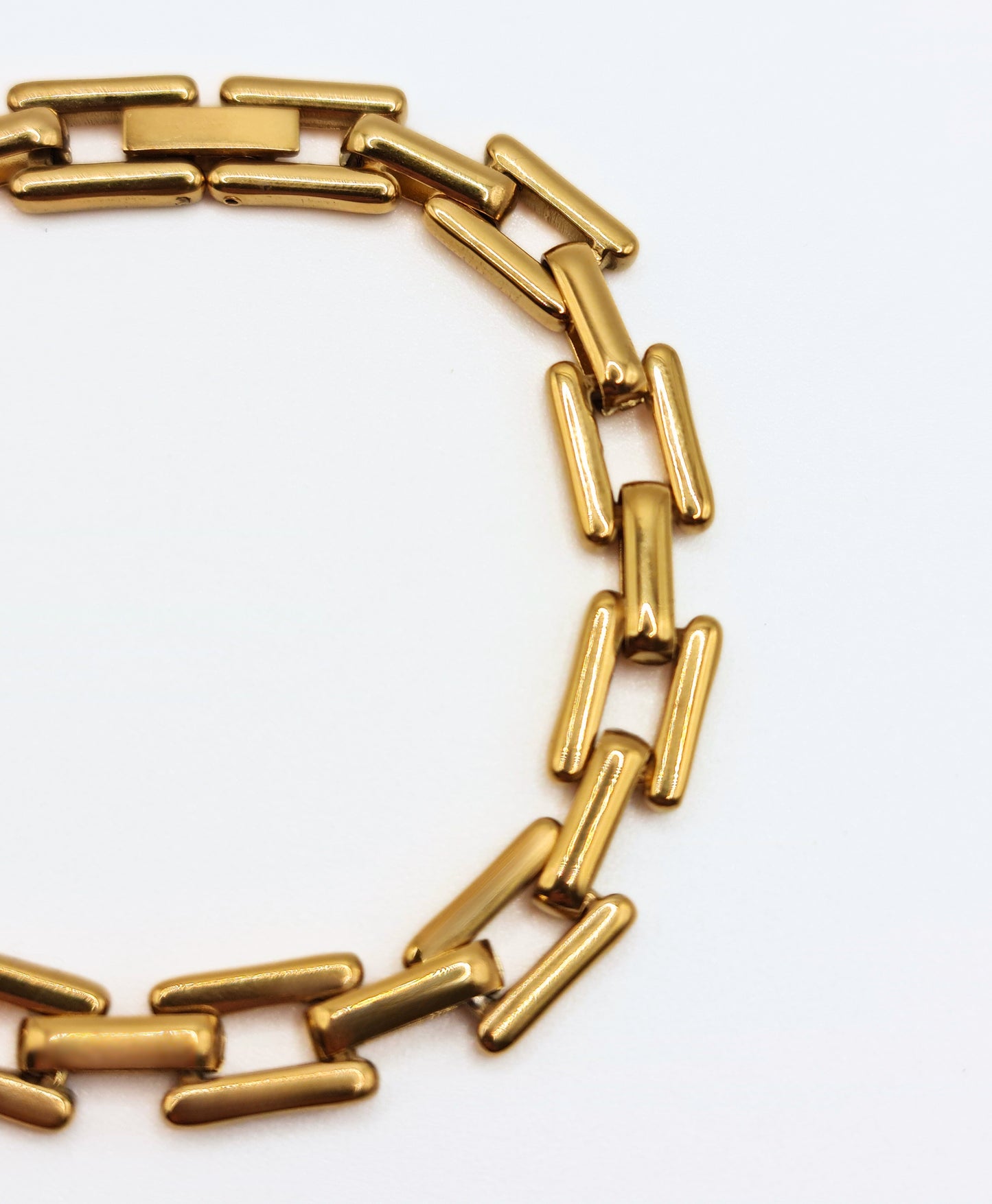 The Spencer Set 18k Gold Plated Tarnish-Free Square Link Chain Necklace & Bracelet