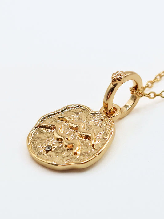 The Talisman Collection Aquarius 18k Gold Plated Tarnish-Free Zodiac Pendant Necklace