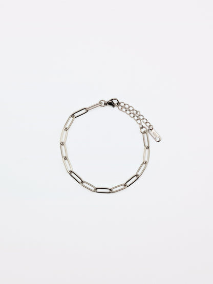 The Poppy Set Silver Finish Tarnish-Free Paperclip Chain Necklace & Bracelet