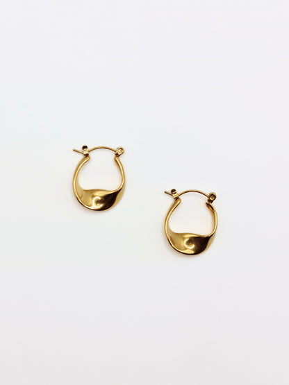 The Teagan 18k Gold Plated Tarnish-Free Twist Hoop Earrings