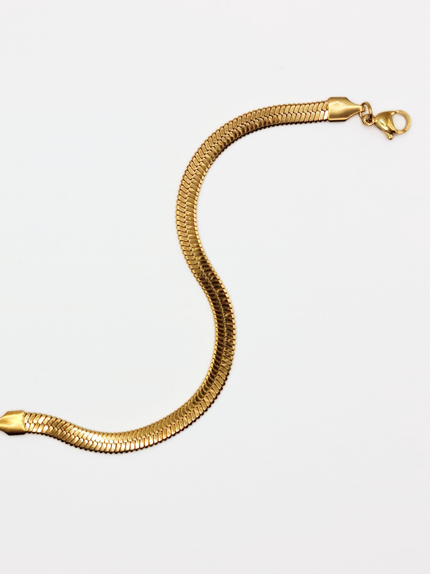 The Mamba 18k Gold Plated Tarnish-Free Snake Chain Bracelet.