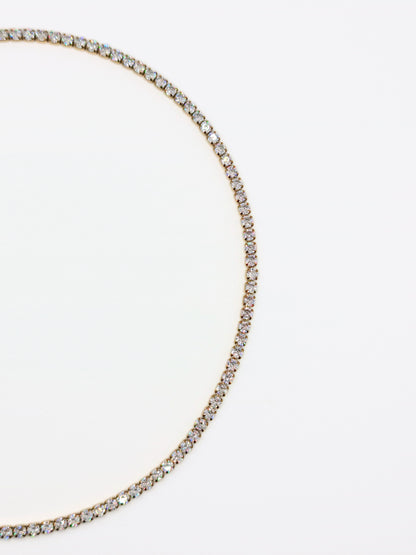 The Tory 18k Gold Plated Tarnish-Free Cubic Zirconia Crystal Tennis Chain Necklace