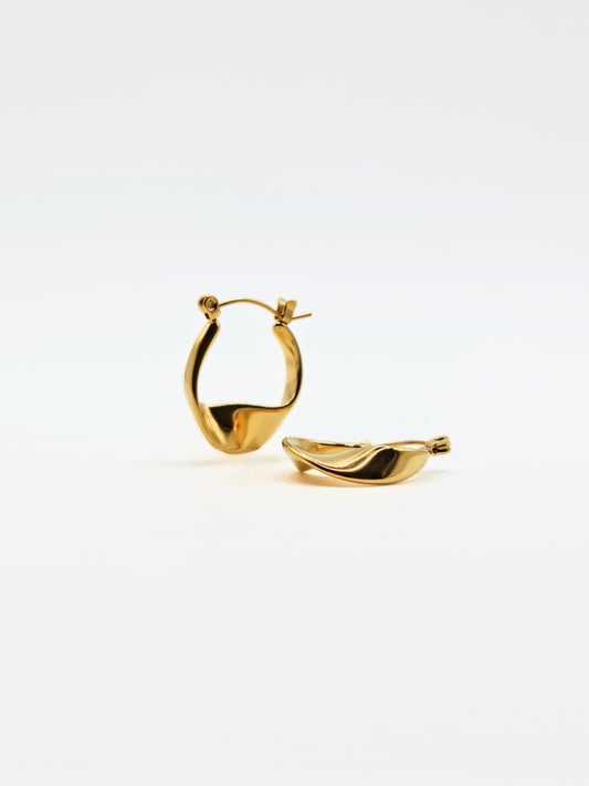 The Teagan 18k Gold Plated Tarnish-Free Twist Hoop Earrings