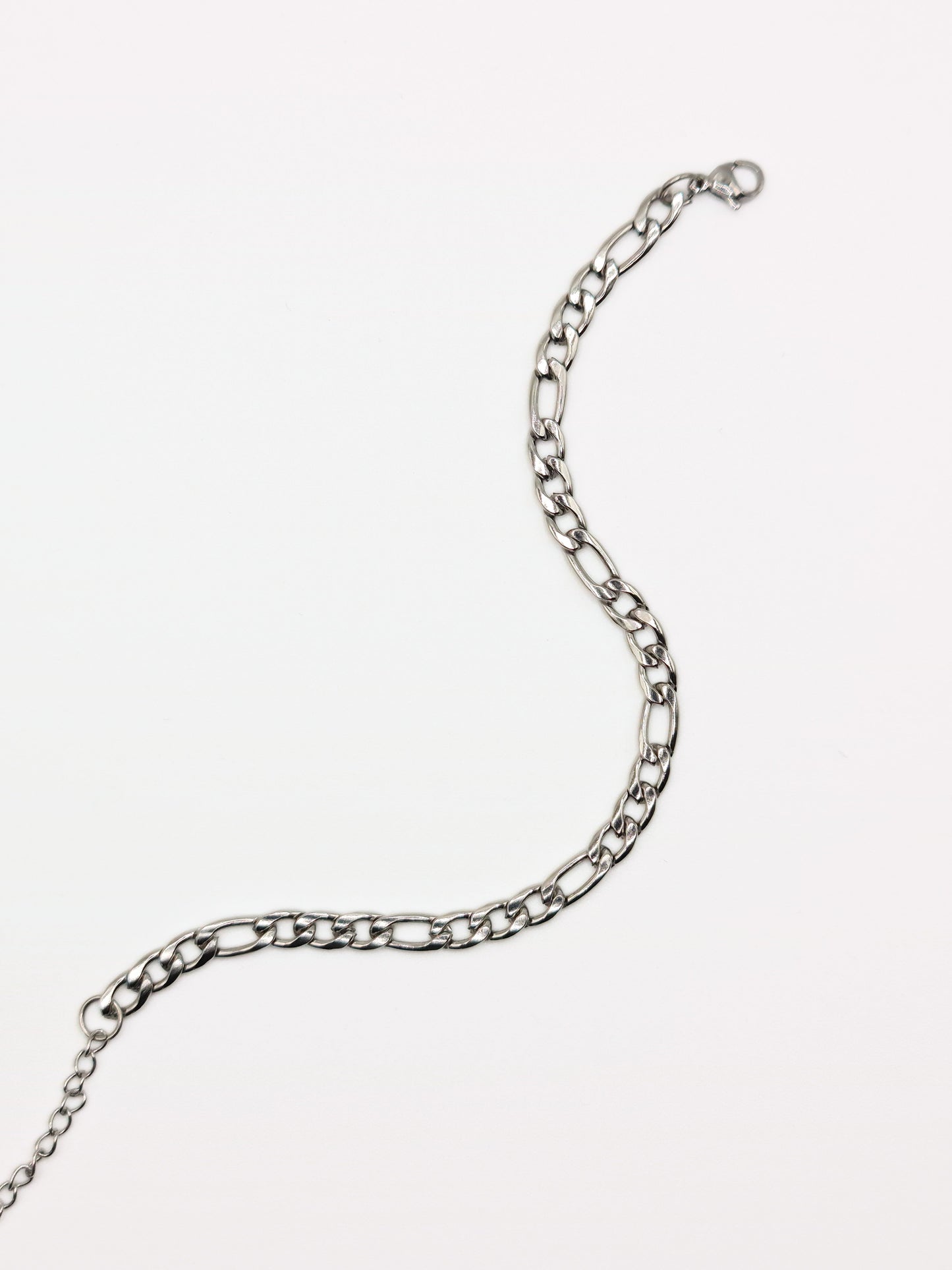 The Felix Set Silver Finish Tarnish-Free Figaro Chain Necklace & Bracelet