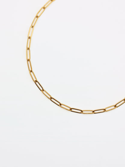 The Charm Shop 18k Gold Plated Paperclip DIY Charm Chain Necklace- Waterproof & Tarnish-Free