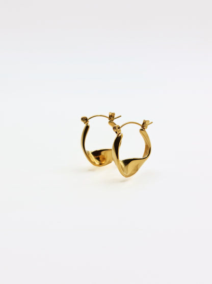 The Teagan 18k Gold Plated Tarnish-Free Twist Hoop Earrings