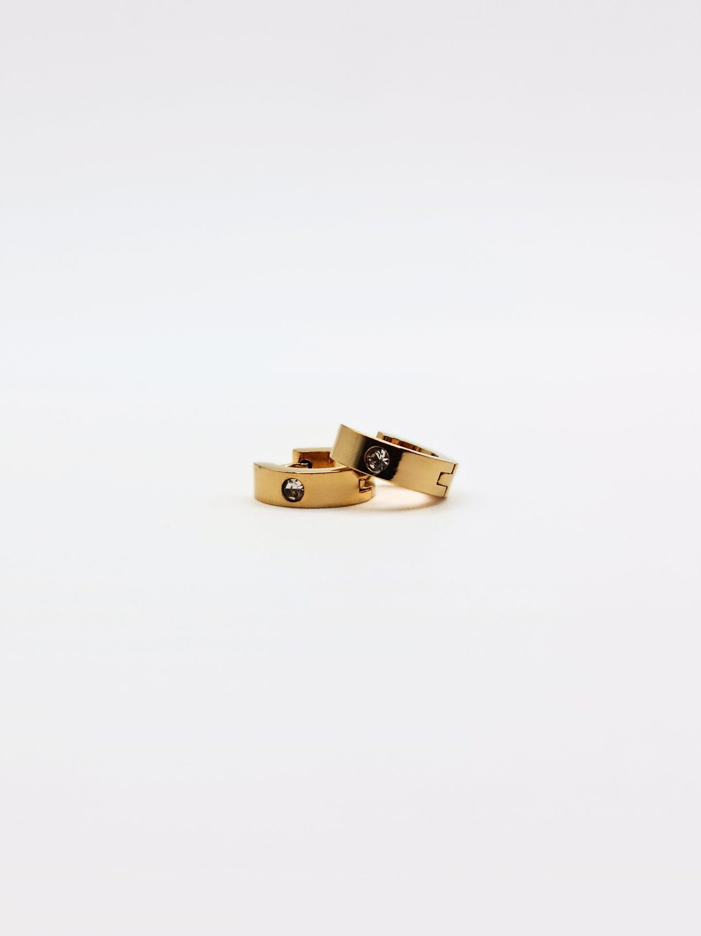 The Maddy Essentials 18k Gold Plated Tarnish-Free Crystal Mini Huggie Hoop Earrings