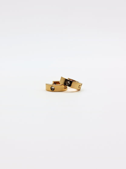 The Maddy Essentials 18k Gold Plated Tarnish-Free Crystal Mini Huggie Hoop Earrings
