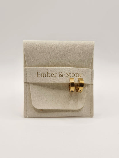 The Maddy 18k Gold Plated Stainless Steel Huggie Mini Hoop Earrings.