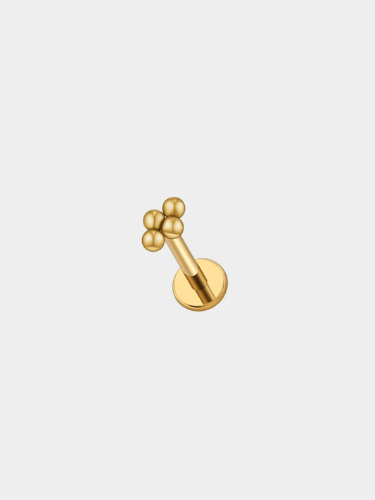 The Talisman Collection 18k Gold Plated Tarnish-Free Beaded Single Cartilage & Lobe Piercing Stud