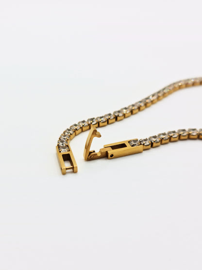 The Tory 18k Gold Plated Tarnish-Free Cubic Zirconia Crystal Tennis Chain Necklace