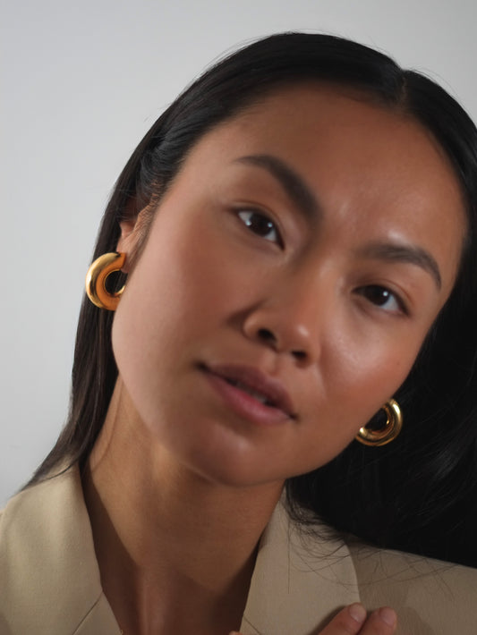 The Tubus 18k Gold Plated Tarnish-Free Statement Tube Hoop Earrings