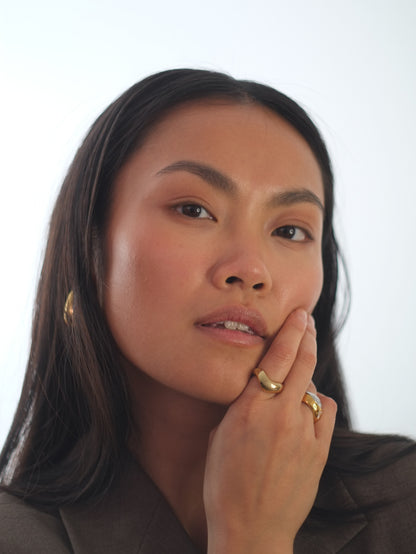 The Galliard 18k Gold Plated Tarnish-Free Lipped Ring
