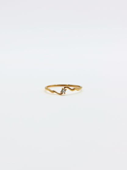 The Avery 18k Gold Plated Tarnish-Free Fine Crystal Layering Ring