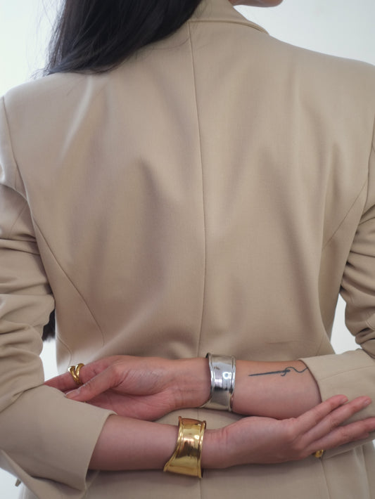 The Delphi 18k Gold Plated Stainless Steel Abstract Cuff Bracelet