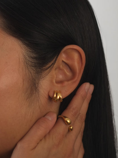 The Triad 18k Gold Plated Tarnish-Free Triple Stud Earrings