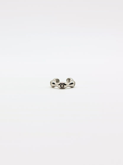 The Wave Silver Finish Tarnish-Free Crystal Ear Cuff