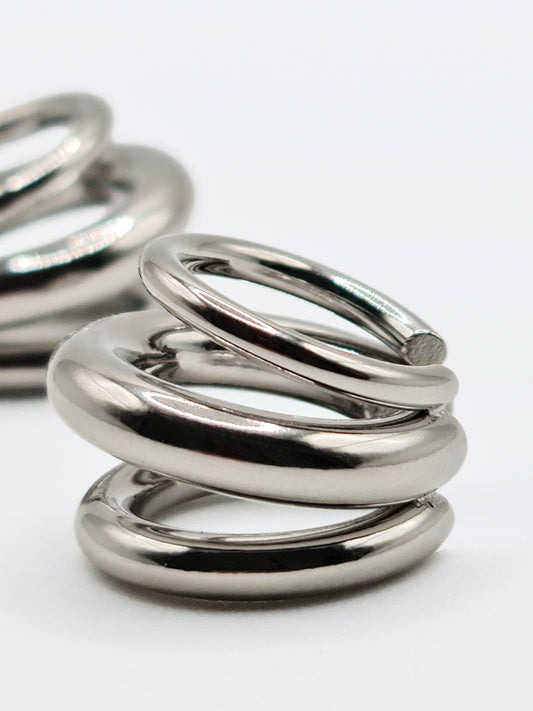 The Trident Silver Finish Tarnish-Free Triple Statement Ear Cuff